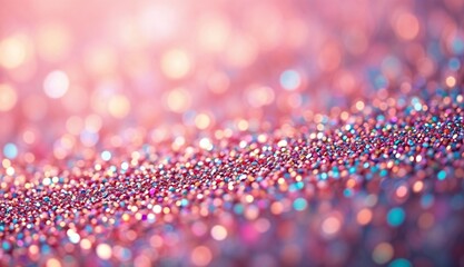 Abstract bokeh background of shimmering pink and blue glitter in a vibrant artistic style