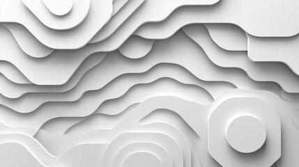 Wall Mural - The image is a white background with a lot of white lines and shapes. The shapes are all different sizes and are scattered throughout the image. Scene is abstract and somewhat chaotic