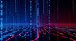 © Moni - Futuristic Digital Landscape with Binary Code and Circuit Board Paths technology programming