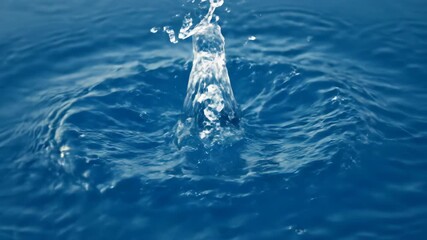 Poster - A top-down perspective showcases a powerful slow motion water splash, creating a complex fractal pattern on the surface exciting, background, graphic