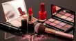 © sahit - Makeup Products Displayed on Dark Surface.