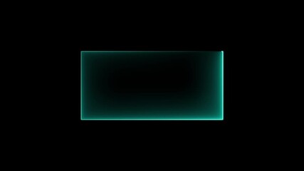 Wall Mural - Abstract glowing neon light rectangle border frame animation. Neon Rectangle Border . Neon rectangle frame ON Black background.. 4k animation video............