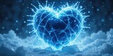 Frozen Core Cold Blue Plasma Orb Surrounded by Drifting Ice Crystals and Light, Winter Themed