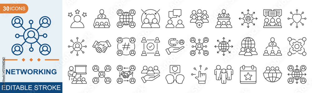 Posturing Network Icon Networking editable icon set. Containing network, connections ...