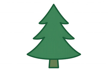 Wall Mural - Green evergreen pine tree illustration, simple cartoon christmas design for nature and holiday concepts