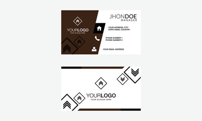 Business card template and design set with flat web element vector layout for infographics presentation