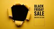 © Khella - Torn yellow paper reveals a dark void with Black Friday Sale text.