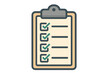 © Stephany - Clipboard with checklist icon. Concept of completed tasks, to-do list, survey or exam. Project management and time management symbol. Flat vector illustration for web.