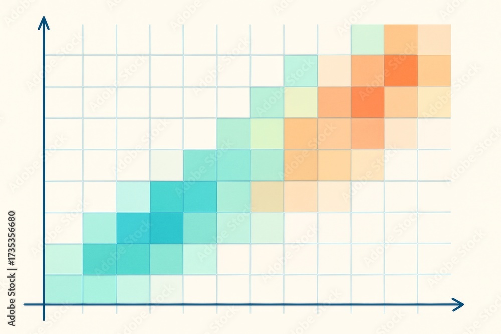 Colorful heatmap chart with gradient squares forming data visualization ...