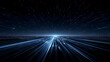 © Ruksana - Abstract blue light streaks converging towards a distant horizon under a starry night sky view