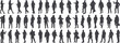 © Rejowanul Expressive - Silhouettes of people standing, casual and professional poses, diverse crowd, human behavior, posture variety, public interaction, urban lifestyle, gesture, fashion, communication, demographic concept