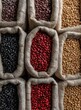 © Taba - Various dried beans in burlap sacks