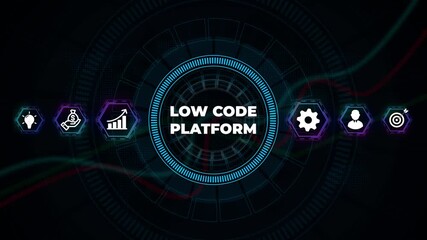 Low Code software development platform technology concept.