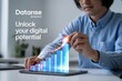 © Md Foyez - Professional engaging with a futuristic holographic data visualization, illustrating business growth and digital analytics for unlocking potential and achieving success