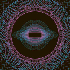 Wall Mural - Spirograph abstract element on a black background