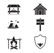© KHALID  - Camping and outdoor adventure icons depicting exploration nature and tourism activities