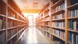 © Saabiq - Abstract blurred empty college library interior space. Blurry classroom with bookshelves by defocused effect. use for background or backdrop in book shop business or education resources concepts