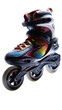 © Deep Stock - A vibrant multicolored inline roller skate with three wheels isolated on a transparent background.