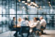 © ttonaorh - a business team is having a meeting in a conference room with glass walls. the background is blurred, and there is a bokeh effect of the office building outside the window.