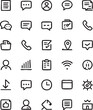 © ilung - Collection of Hand Drawn Outline Icons Representing Various Digital Communication and Business Concepts.