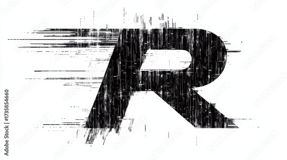 Hacker R The letter R appears in a glitchy, thin font, evoking a serious hacker ...