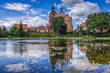 Exterior of St Anne and St Stephen Roman Catholic gothic church in Barczewo town, Warmia region, Poland