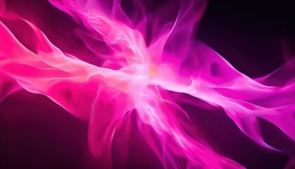 Wall Mural - abstract pink flame background with swirling neon light waves and glowing wisps against dark contrast ideal as vibrant wallpaper or banner copy space for creative design