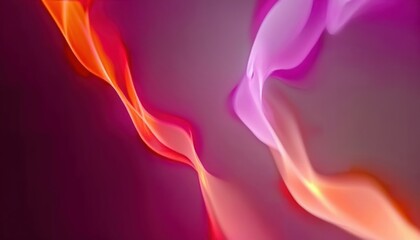 Wall Mural - vibrant abstract gradient waves in pink red and orange flowing curves with soft light transitions and glowing motion ideal for modern wallpaper or banner background with copy space