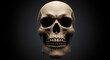 © SRI - Realistic human skull illustration against dark background with dramatic lighting