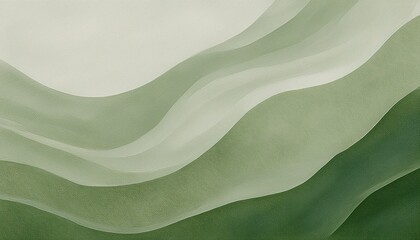 Wall Mural - abstract green wave texture with flowing contour lines and soft gradient motion creating serene organic landscape style background ideal for wallpaper or banner copy space