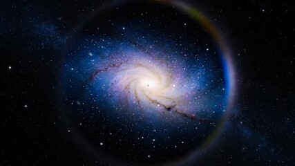 Wall Mural - Distant galaxies appear distorted and magnified through a cosmic gravitational lens, creating a mesmerizing and otherworldly effect exploration, discovery, mesmerizing