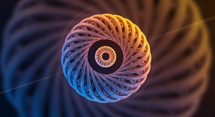Abstract 3D circular design with swirling gradients