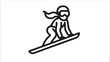 © dita - Minimalist black line icon of a person snowboarding, symbolizing winter sports, extreme activity, and outdoor recreation.
