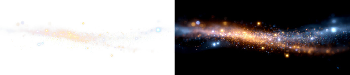 Wall Mural - Cosmic Dust Trail Against Dark in Space Display on Transparent and Black Background, png