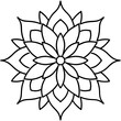 © Shahina - Intricate floral mandala with symmetrical petals line art illustration