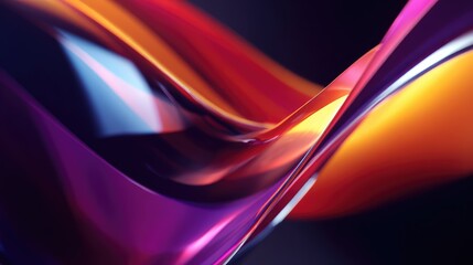 Canvas Print - Flowing colorful glass creating vibrant abstract wave background