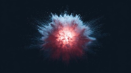 Wall Mural - Explosive powder mixing red and blue colors