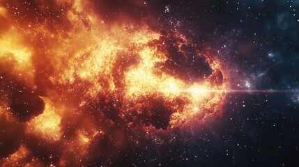 Wall Mural - Cosmic star explosion creating vibrant nebula and galaxy