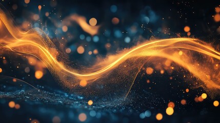 Canvas Print - Abstract flowing wave energy particles background