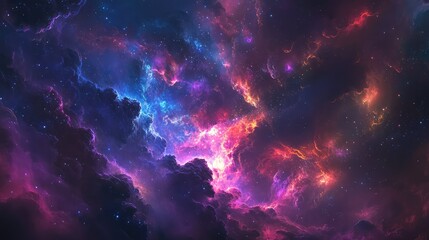 Wall Mural - Cosmic nebula forming new stars in vibrant gas clouds