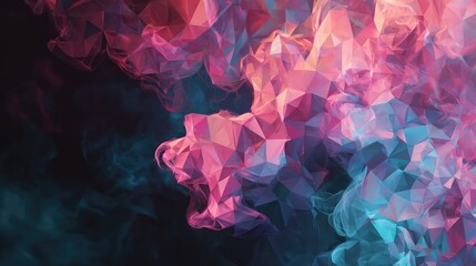Wall Mural - Abstract geometric smoke forming polygonal shapes background
