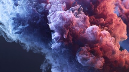 Wall Mural - Abstract colorful smoke mixing blue, red, purple vapor