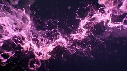 Canvas Print - Purple plasma lightning discharging electrifying energy current