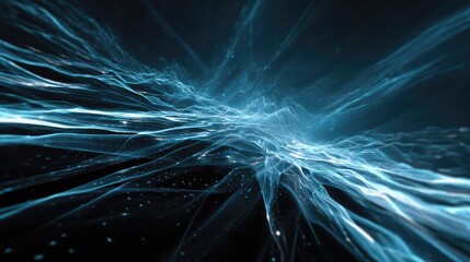 Wall Mural - Digital wave patterns creating abstract technology background