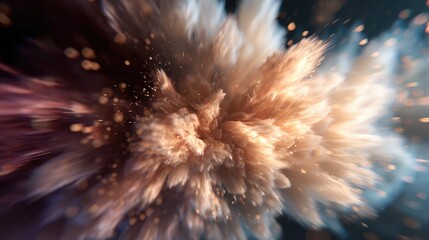 Wall Mural - Abstract exploding powder particles creating cosmic nebula effect