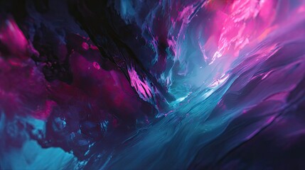 Canvas Print - abstract luminous fluid flowing with vibrant neon colors