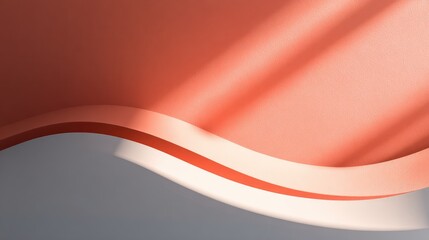 Wall Mural - Abstract peach wave design with light rays