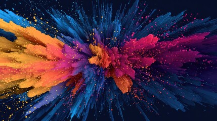 Wall Mural - Dynamic colorful explosion creating abstract vibrant background design