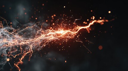 Canvas Print - Electric lightning bolt discharging power and sparks