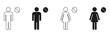 © Toxa2x2 - Male And Female With Prohibition Sign Icon Set. Gender Representation And Restriction Symbol Collection. Male And Female Figures With No Entry Sign. Isolated Vector Illustration